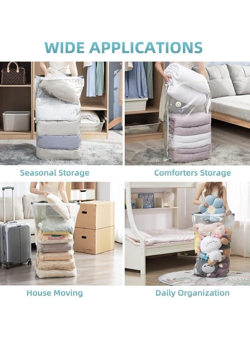 عبوتان من أكياس التخزين المفرغة من الهواء، مقاس كبير جدًا 80 × 110 سم - أكياس متينة مانعة للتسرب ومحكمة الإغلاق لتخزين الألحفة والبطانيات والملابس والأدوات المنزلية الناعمة، مثالية للسفر وتنظيم المنزل - Image 5